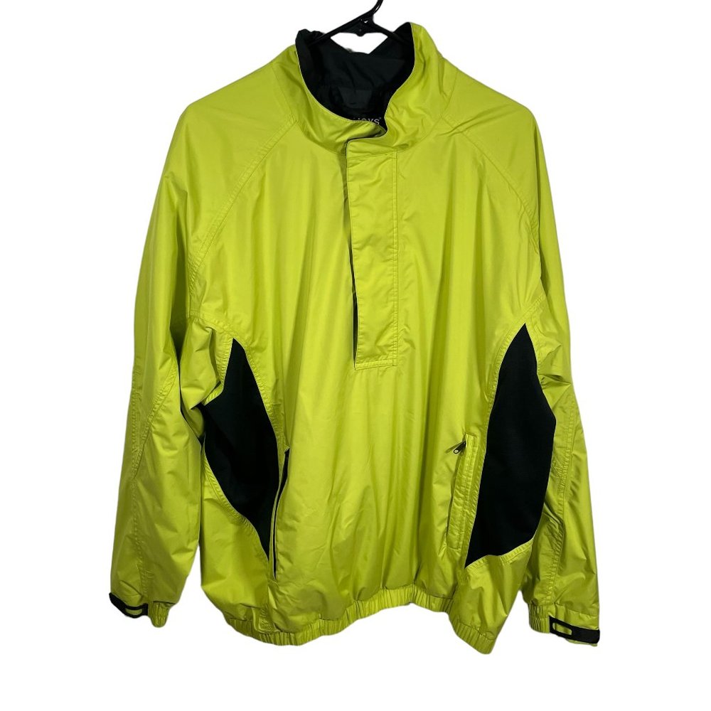 Dryjoys by Footjoy FJ Jacket Mens Size Large Neon 1/4 Zip Windbreaker Golf L/S